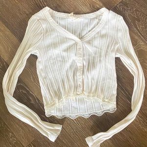White cropped long sleeve